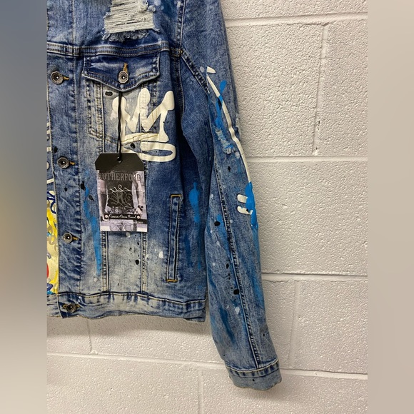 NWT Men’s LG Rutherford Distressed Jean Jacket - Picture 4 of 12